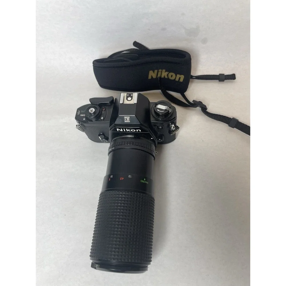 Nikon EM 35mm SLR Camera with JCpenny 80-200mm Macro Lens